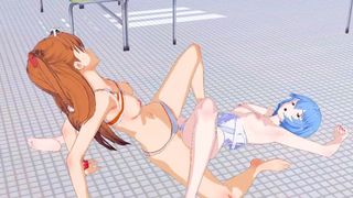 Asuka and Rei(3D HENTAI)