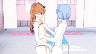 Asuka and Rei(3D HENTAI)