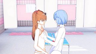 Asuka and Rei(3D HENTAI)