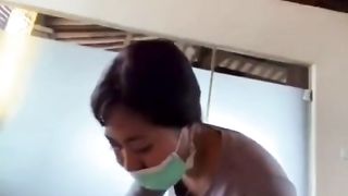 Man Cums on his Asian Esthetician while she Wax him