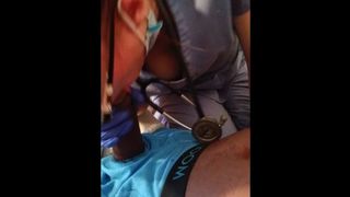 Mature Horny Nurse with Latex Gloves gives Blow Job to Patient no COVID-19