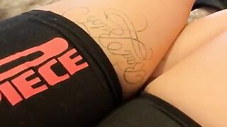 Horny Quarantine Slut at Home Rubbing her Thighs Moan Calls for Daddy