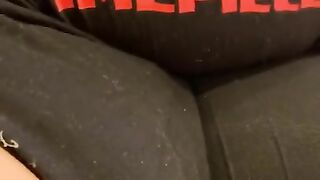 Horny Quarantine Slut at Home Rubbing her Thighs Moan Calls for Daddy