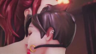 OVERWATCH Lesbians - Brigitte Puts Tracer on the Fuck Machine