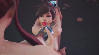 OVERWATCH Lesbians - Brigitte Puts Tracer on the Fuck Machine