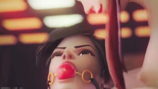 OVERWATCH Lesbians - Brigitte Puts Tracer on the Fuck Machine