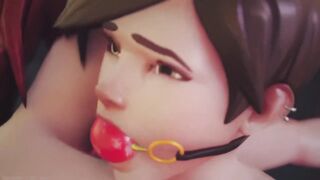 OVERWATCH Lesbians - Brigitte Puts Tracer on the Fuck Machine