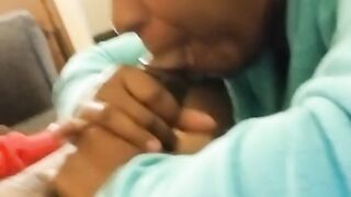 Moms Bestie Sucks Black Dick while Babysitting