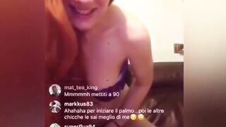 Italian Teen Redhead Touches her Pussy on Instegram Live