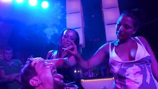 hanna dn diabola humiliate a slave in the disco