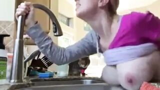 My best Friend let me Fuck his Mature WIfe in Kitchen