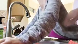 My best Friend let me Fuck his Mature WIfe in Kitchen