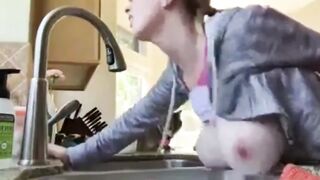 My best Friend let me Fuck his Mature WIfe in Kitchen