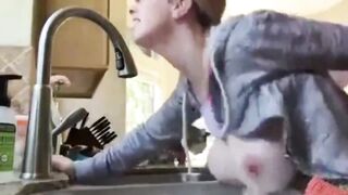 My best Friend let me Fuck his Mature WIfe in Kitchen