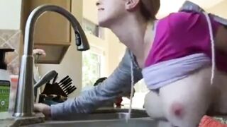 My best Friend let me Fuck his Mature WIfe in Kitchen