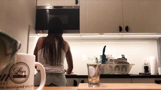 Hot Sexy Leon Lambert Girl Sylvia´s Bending Over In Front Of Voyeur Hidden Cam In The Kitchen No Panties shos all she has int