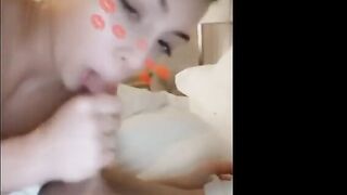 Cute Snapchat Blonde Loves Taste of Giving Blowjob