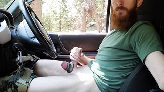 Almost caught cumming into a toy while parked in the woods