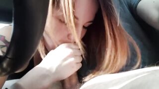 CAR BLOWJOB SWALLOW 01 - Girls Finish Blowjobs and Swallow Sperm - AMATEUR CAR CUMSHOT