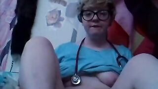 Horny Cute Doctor Touches herself