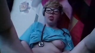 Horny Cute Doctor Touches herself