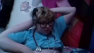 Horny Cute Doctor Touches herself