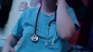 Horny Cute Doctor Touches herself