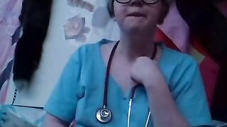 Horny Cute Doctor Touches herself