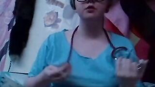 Horny Cute Doctor Touches herself