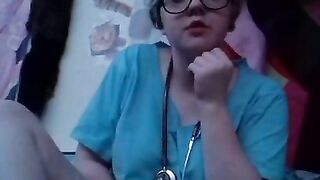 Horny Cute Doctor Touches herself