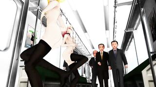 MMD 淫乱電車 Kiss me