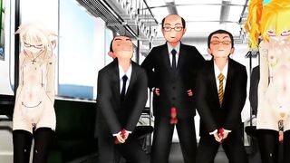 MMD 淫乱電車 Kiss me