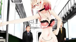 MMD 淫乱電車 Kiss me