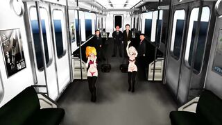 MMD 淫乱電車 Kiss me