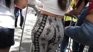 Latina Candid Ass at Parade Flirting with Guys Sexy Ass