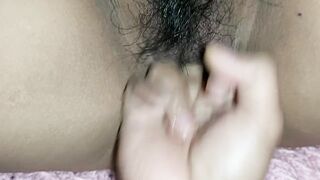 Fingering my Stepmom Hairy Pussy