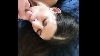 Brunette With Cum On Face