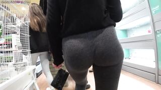 PERFECT Teen Ass in Grey Spandex Leggings