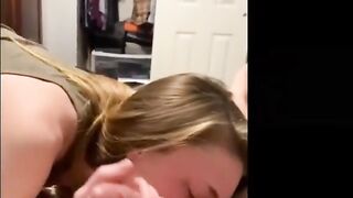 Naughty Blonde Giving Blowjob to her first Tinder Date