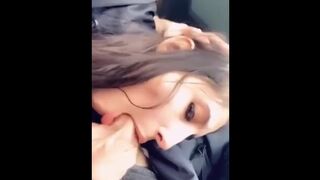 HORNY SNAPCHAT SLUT GIVES HEAD AND DEEPTHROAT TO HER SUGAR DADDY