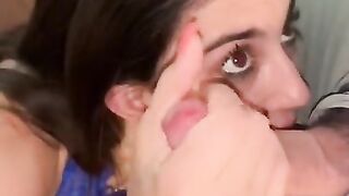 Teen Girl Gets a MONSTER Double Facial from Boyfriend and Married Dad next Door