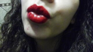 HARD SMOKING CLOSEUP RED LIPS