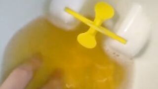 Urine Fetish Princess Potty Training Boy Urinal Toy Aim Play!: Girl Stands to Pee Foamy Yellow Piss