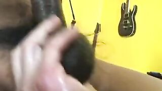 Stroking Tatted Latinos Throbbing Cock *huge Cum Shot* (made him Cum in 2 Mins)