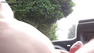 4 girls only: Bare naked cumshot in the parking lot of a LIDL supermarket :P