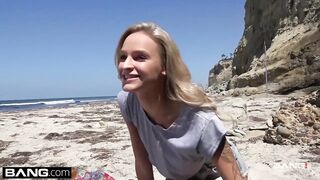 BANG Real Teens - Emma Hix Beachfront strip tease