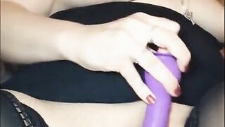 Horny and Masturbating HARD. Dildo Fucking my Pussy and a Personal Massager on my Clit after I Smoke