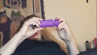 Horny and Masturbating HARD. Dildo Fucking my Pussy and a Personal Massager on my Clit after I Smoke