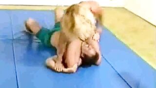 mixed wrestling with a strong fbb- YouTube