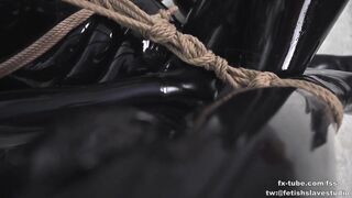 Latex lesbian rope bondage game part 2